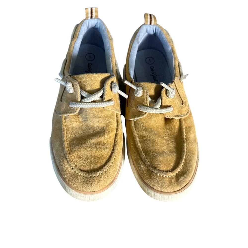 Cat & Jack Kids Suede Boat Shoes in Mustard Yellow Boys 1